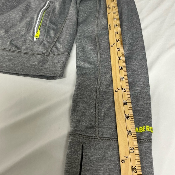 Abercrombie & Fitch Heather Gray Jacket with Neon Yellow Details - Picture 9 of 13